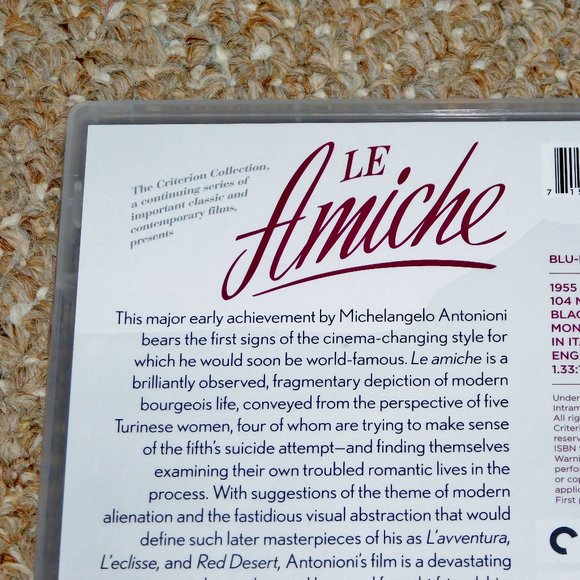 Le Amiche Criterion Collection Blu-ray 2016 Brand New Michelangelo Antonioni - Picture 5 of 6